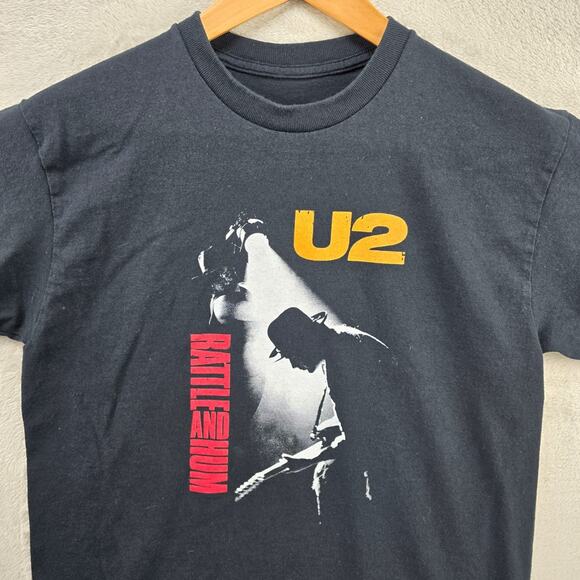 U2 Rattle And Hum Shirt Mens Medium Black Irish Rock Band Tee Bono - Picture 1 of 6